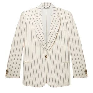 NWOT Stella McCartney cream white pinstripe single-breasted blazer size IT40/US4